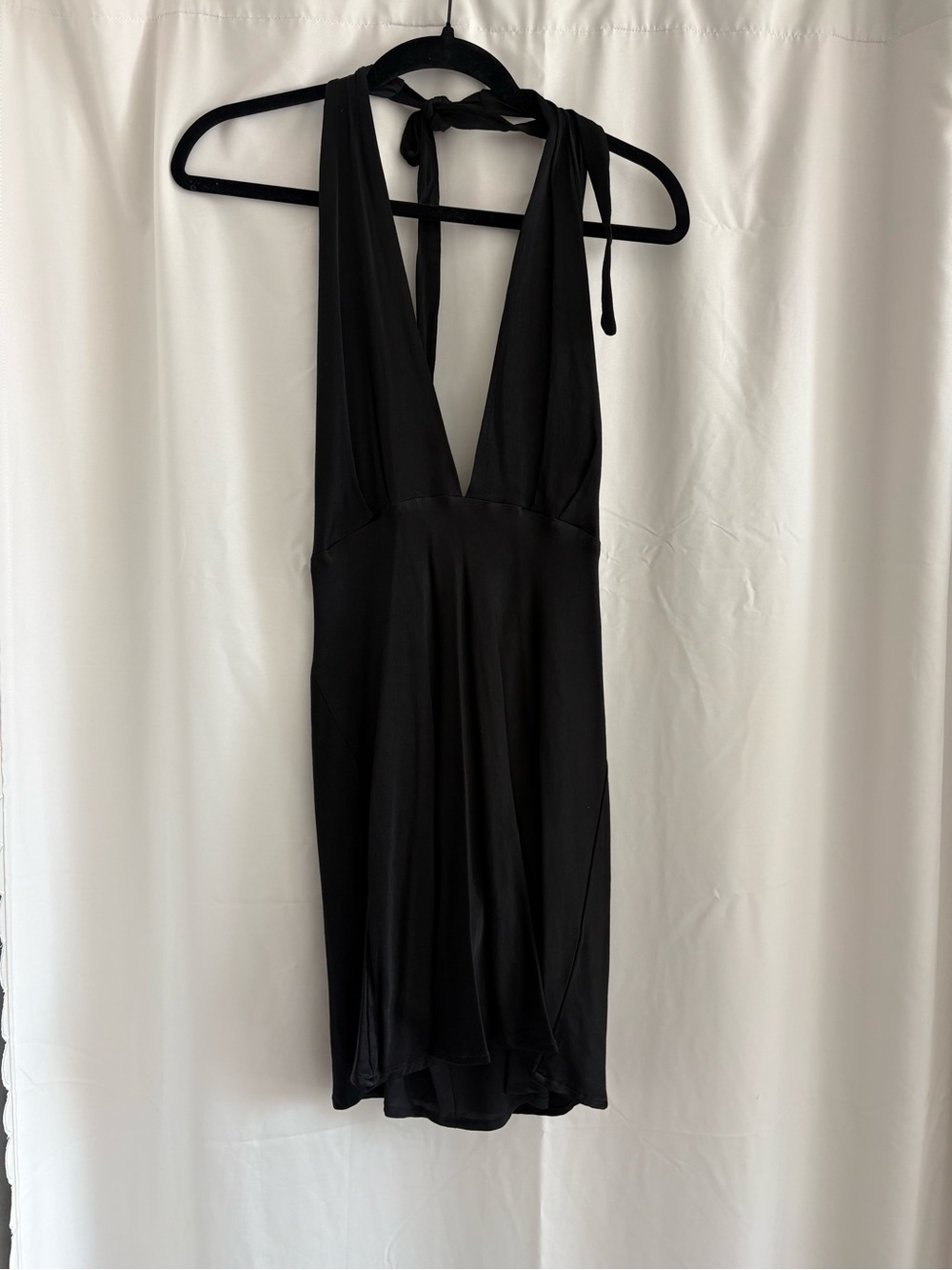 SNDYS. / Revolve Black Halter V-Neck Mini Dress